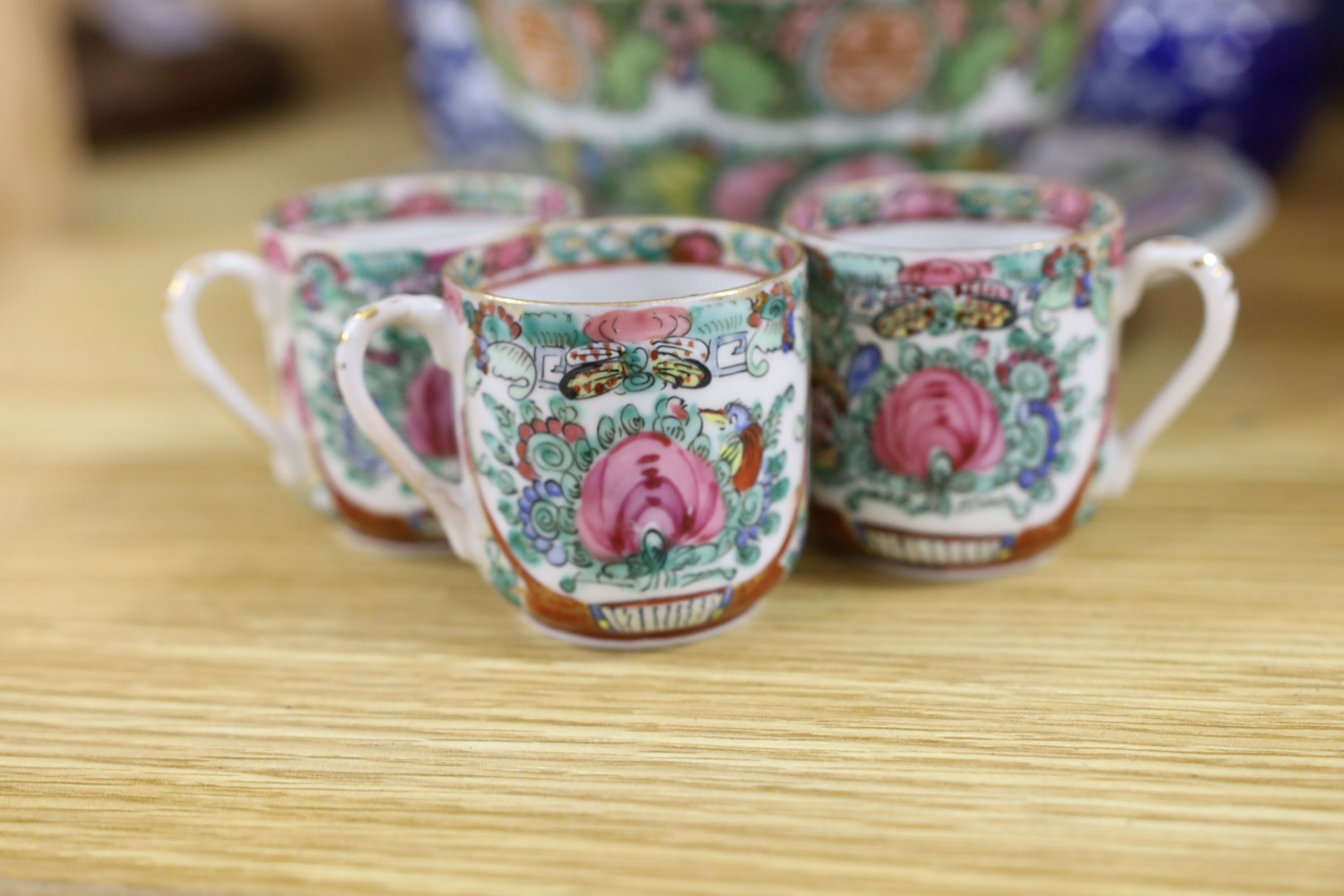 Quantity of 19th century blue and white prunus jars, together with assorted Chinese ceramics